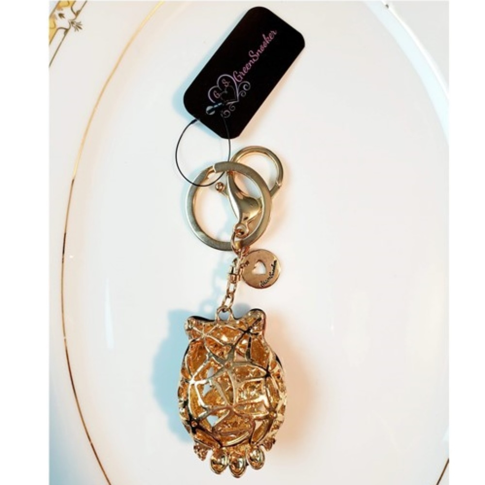 3D Rhinestone Owl Crystal Purse Bag Key Chain - Picture 6 of 7